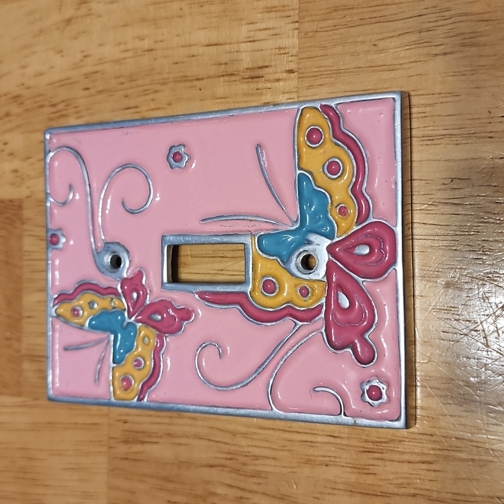 Adorable Pink w Butterflies Lightswitch Cover